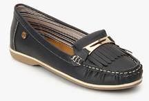 Carlton London Navy Blue Fringes Moccasins women