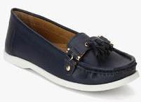 Carlton London Navy Blue Tassel Moccasins women