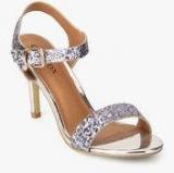 Carlton London Silver Glitter Stilettos women