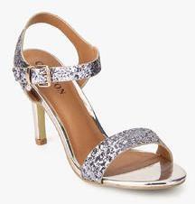 Carlton London Silver Glitter Stilettos women