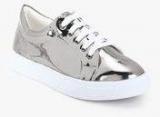 Carlton London Silver Metallic Casual Sneakers women