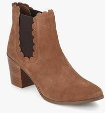 Carlton London Tan Chelsea Ankle Length Boots women