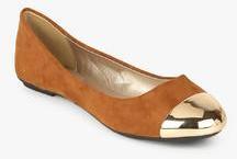 Carlton London Tan Metallic Belly Shoes women