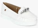 Carlton London White Bow Moccasins women