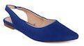 Carlton London Women Blue Solid Leather Flats