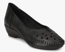 Catwalk Black Lazer Cut Belly Shoes women