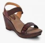 Catwalk Brown Weaved Wedges women