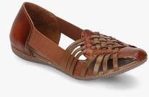 Catwalk Tan Weaved Belly Shoes women