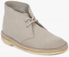 Clarks Beige Solid Heeled Boots women