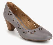 Clarks Denny Dazzle Grey Lazer Cut Belly Shoes women