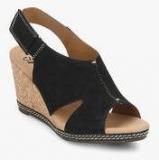 Clarks Helio Float Black Wedges women