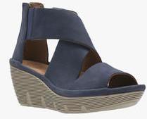 Clarks Navy Blue Wedges women