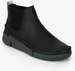 Clarks Tri Poppy Black Flat Boots women