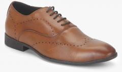 Code By Lifestyle Tan Oxford Brogue Formal Shoes men