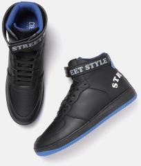 Crew Street Black Mid Top Sneakers men