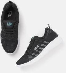 Crew Street Black Woven Design Running Shoes women