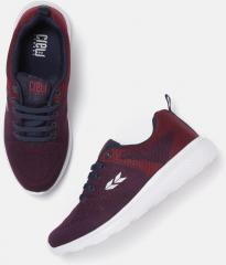 Crew Street Burgundy & Maroon Colourblocked Running Shoes women