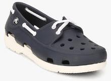 Crocs Beach Line Boat Shoe Lace Gs Navy Blue Loafers boys