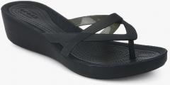 Crocs Black Solid Open Toe Flats women