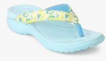 Crocs Capri V Deco Aqua Blue Flip Flops women