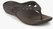 Crocs Kadee Ii Coffee Animal Print Flip Flops women