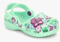 Crocs Karin Butterfly Green Clogs girls