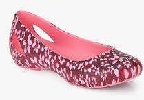 Crocs Laura Graphic Maroon Floral Belly Shoes women