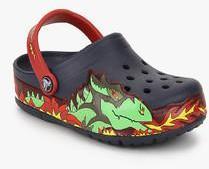 Crocs Lights Fire Dragon Navy Blue Clogs boys