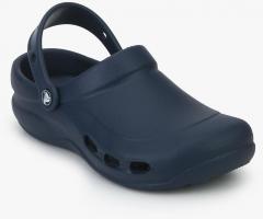 Crocs Navy Blue Solid Sliders women