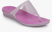 Crocs Rio Flat Silver Flip Flops women