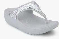 Crocs Sloane Graphic Etch Met Silver Flip Flops women