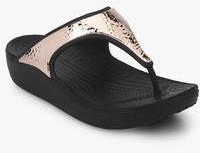 Crocs Sloane Hammered Met Golden Flip Flops women