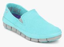 Crocs Stretch Sole Aqua Blue Moccasins women