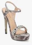 D By Dune Megara Brown Embellished Animal Print Stilettos women