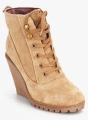 Delize Khaki Ankle Length Boots women