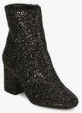 Dorothy Perkins Adele Black Glitter Ankle Length Boots Women