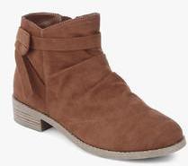 Dorothy Perkins Brown Mackenzie Ruched Boots women