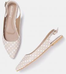 Dressberry Beige Printed Ballerinas women