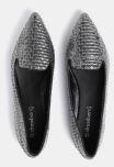 Dressberry Gunmetal Toned Basketweave Pattern Ballerinas Women