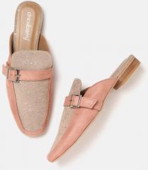 Dressberry Peach Coloured Printed Mules women