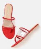 Dressberry Red & Transparent Solid Open Toe Flats Women