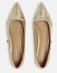 DressBerry Women Gold Toned Embellished Ballerinas