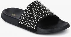 Dune Black Solid Sliders women