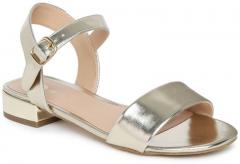 Dune London Gold Toned Solid Open Toe women