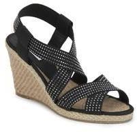 Dune X Stud Elastic Black Wedges women