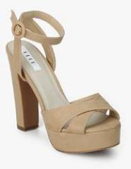 Elle Beige Ankle Strap Stilettos women