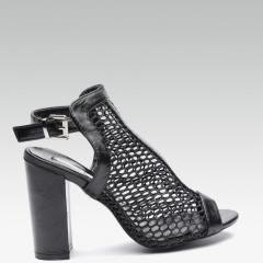 Elle Black Mesh Peep Toes women