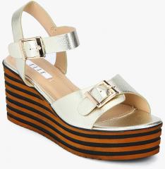 Elle Golden Metallic Wedges women