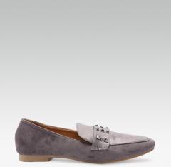 Elle Grey Slip Ons With Sheen Effect women