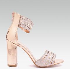 Elle Rose Gold Toned Embellished Heels women